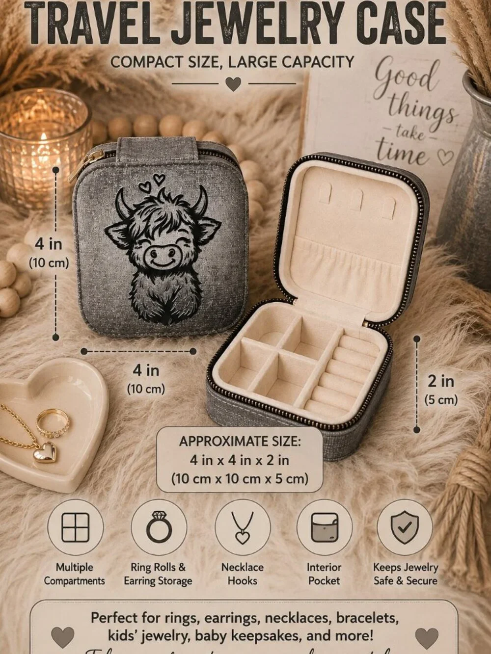 Highland Cow 2 Jewelry Case